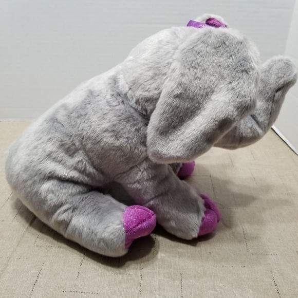Elephant Plush Aurora Destination Nation Gray Purple Ears Stuffed Animal Toy - Picture 11 of 12